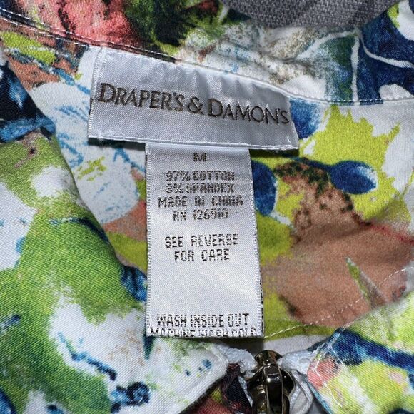 Drapers & Damons Tropical Floral Print Zip Up Jacket Medium - Picture 3 of 8